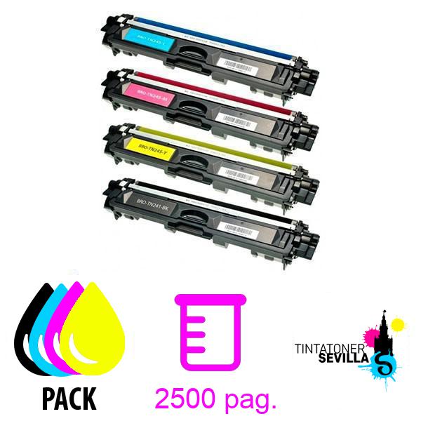 Pack 4 Tóneres Compatibles Brother TN241 / TN245