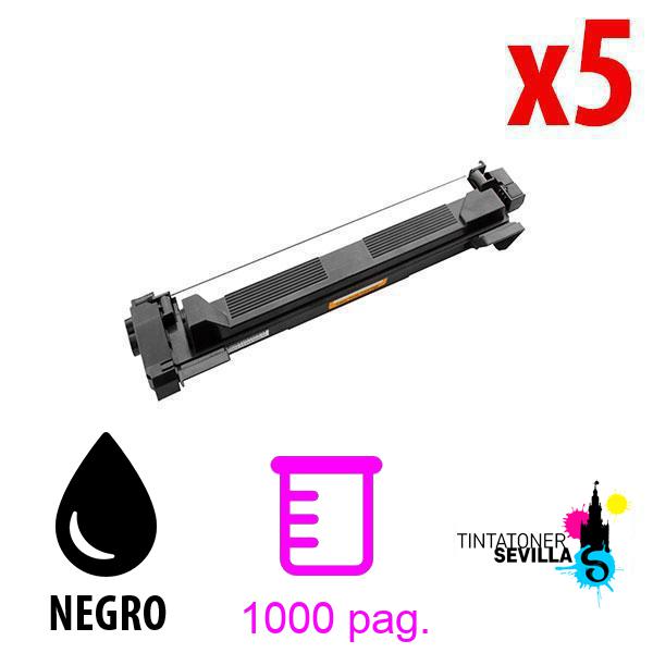 Tóner Compatible Pack x5 Brother TN1050 Negro