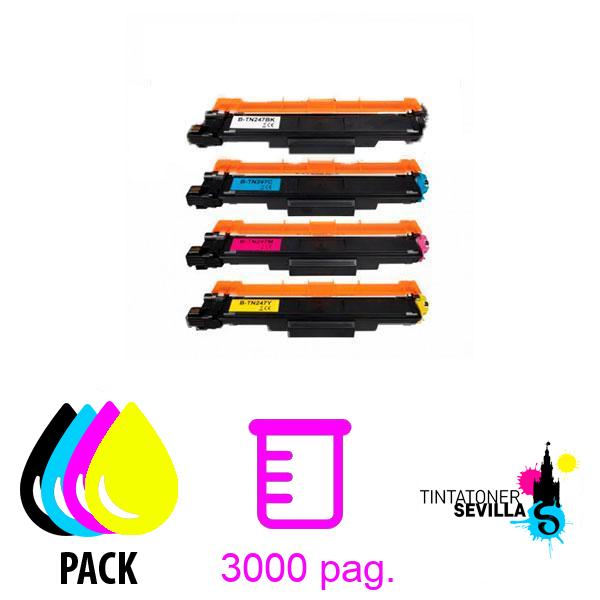 Pack 4 Tóners Compatibles Brother TN243 / TN247