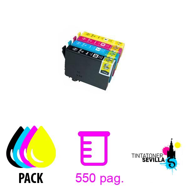 Pack de 4 Cartuchos de Tinta Compatibles Epson 502XL para Impresoras XP y WF