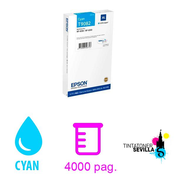 Original Cartucho Epson T9082XL Cyan C13T908240