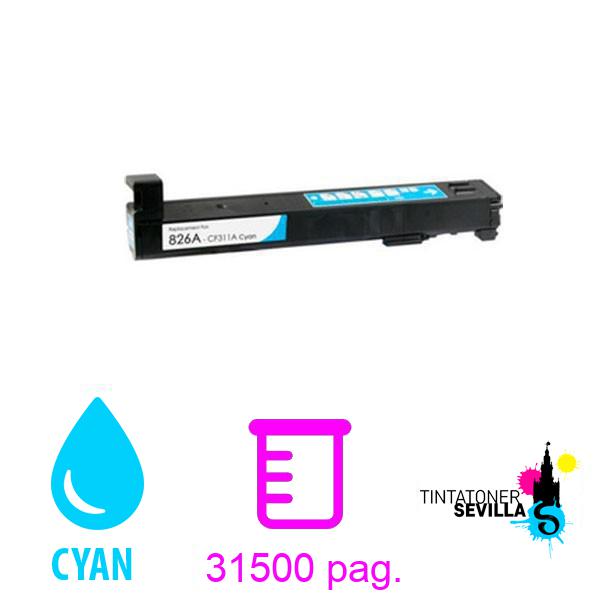 Tóner Compatible HP CF311A / 826A Cyan M850, M855DN, M855X, M855XH
