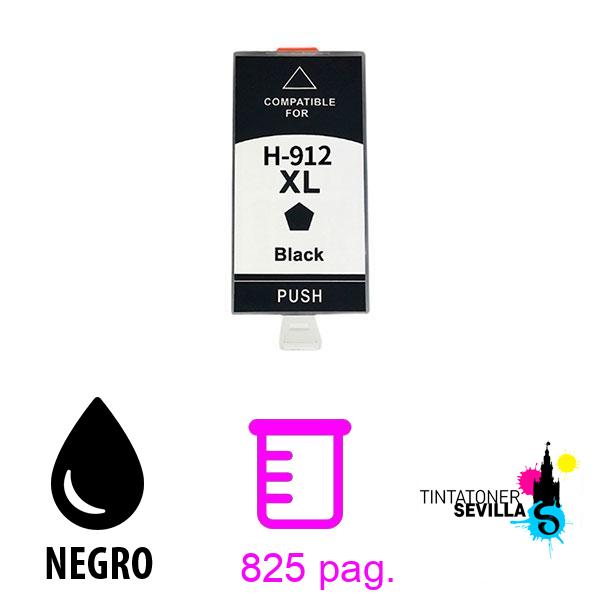 Cartucho Compatible HP 912XL Negro 3YL84AE / 3YL80AE