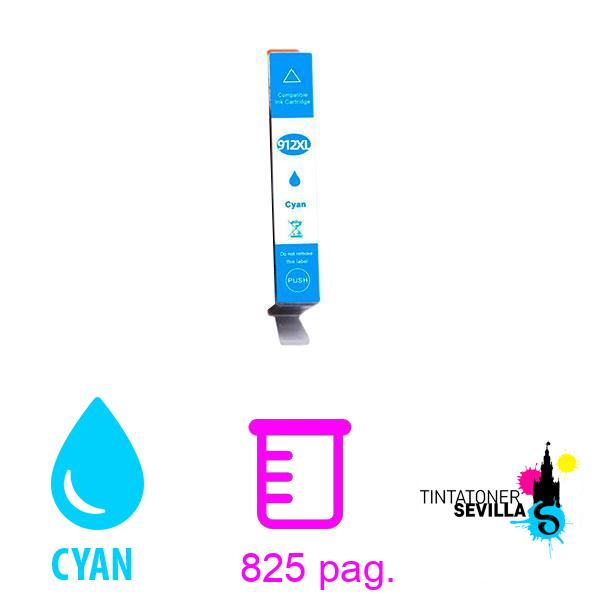 Cartucho Compatible HP 912XL Cyan 3YL81AE / 3YL77AE
