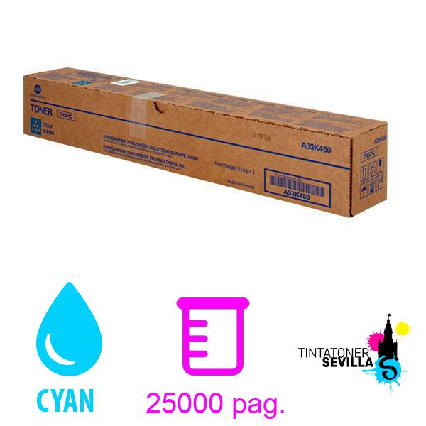 Tóner Original Konica TN321C / TN-321 Cyan A33K450