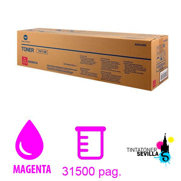 Tóner Original Konica Minolta Bizhub C654 / C754 Magenta A3VU350 / TN-711M / TN711