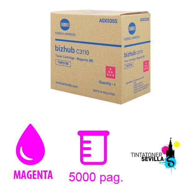 Tóner Original Konica Minolta Bizhub C3110 Magenta TNP51 M / A0X5355